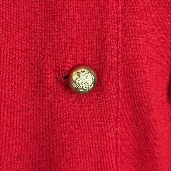 Vintage bright red Howard Wolf collared shirt dress gold tone buttons est size L - Picture 10 of 14